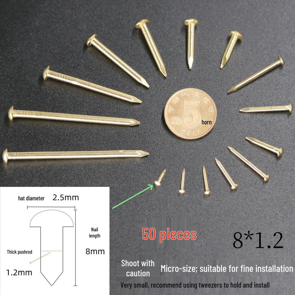 Round Head Brass Nails for DIY Projects and Picture Hanging