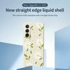 For Samsung Galaxy A36 5G Case White Flowers Green Leaves Pattern Printing Straight Edge TPU Phone Back Cover