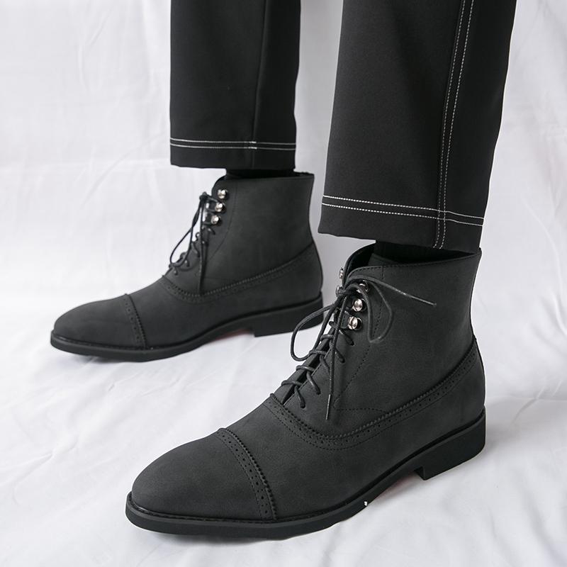 Men Casual Ankle Boot Winter New Comfortable Leather Shoes Anti Slip and Wear Resistant Four Season Outdoor High Top Boots