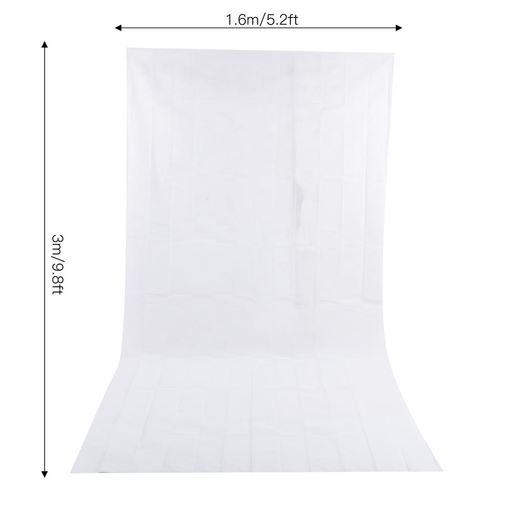 Double Sided 1.6x3M Photography Background Cloth NonWoven Studio Photo Backdrop(White )