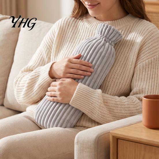 Explosion Proof Water Warmer 500/1000ML Long Hot Bottle with Plush Cover, Leak-Proof Bag, Menstrual Cramp Pain Relief Bag Cover