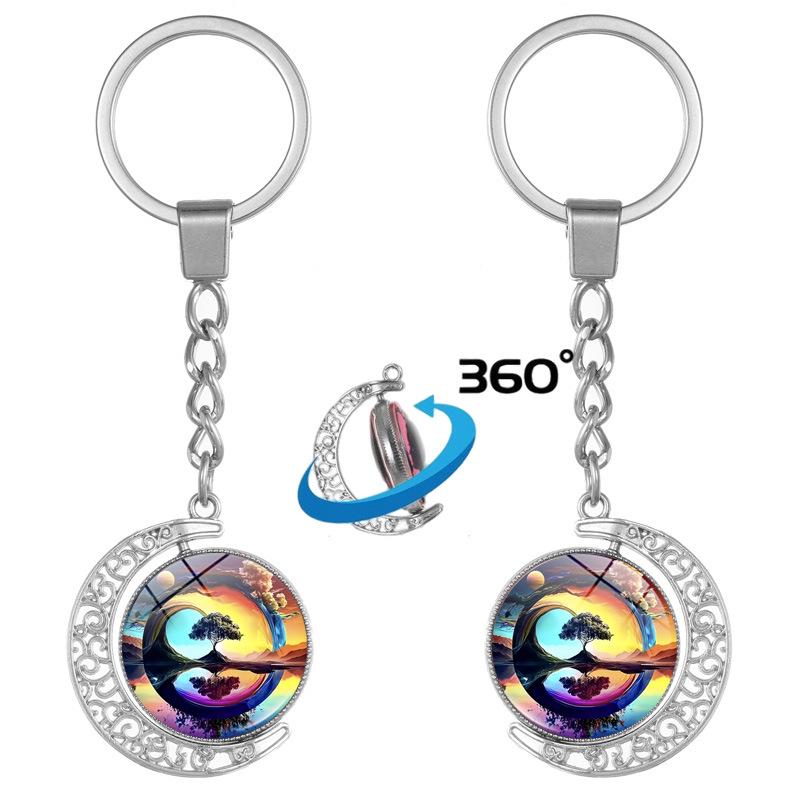 Tree of Life Double-Sided Rotating Pendant Keychain - Bag Charm & Car Ornament