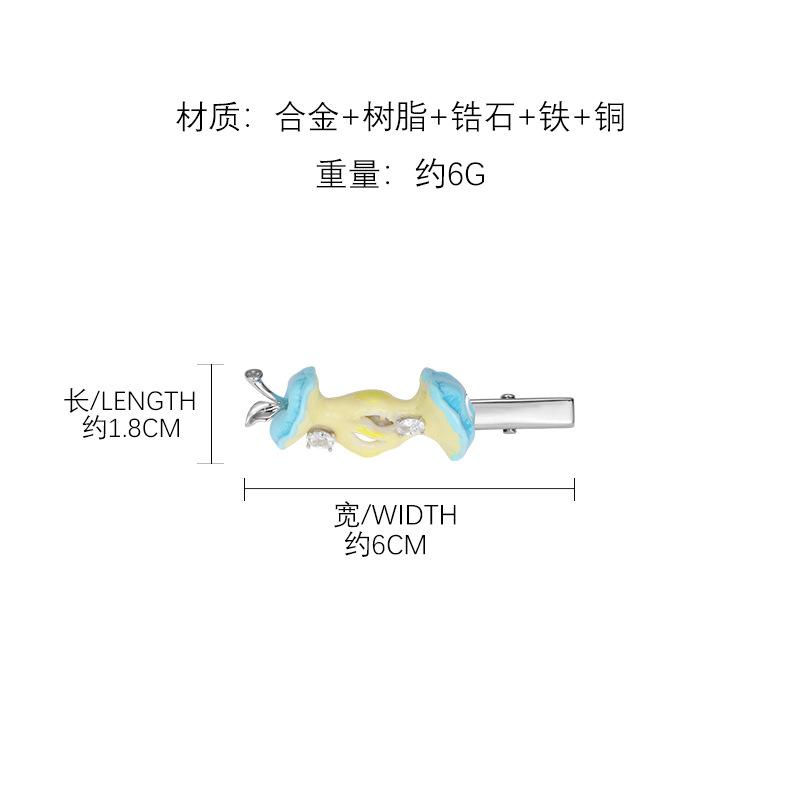 3D printing dopamine apple core hairpin original design ins wind light luxury exquisite premium sweet cool wind hairpin