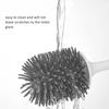 Soft and Sturdy Toilet Bowl Brush and Holder Set TPR Bristles with Detachable Base for Deep Cleaning In The Bathroom