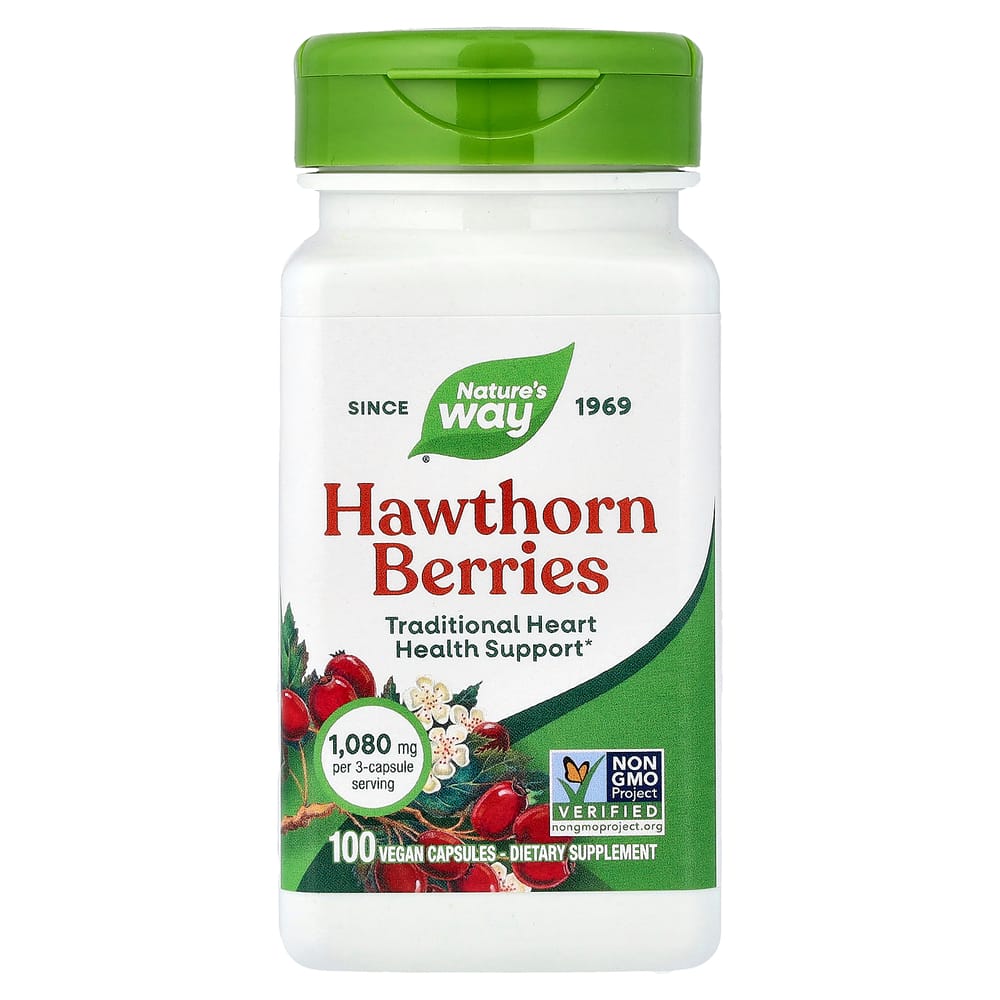 Nature's Way Hawthorn Berry 1530mg Veggie Capsules, 100 Count (510mg per capsule)