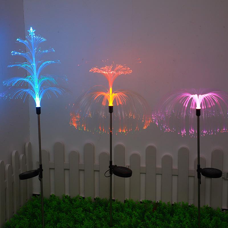Waterproof Solar Jellyfish Lawn Lights: Fiber Optic Decoration for Garden and Courtyard