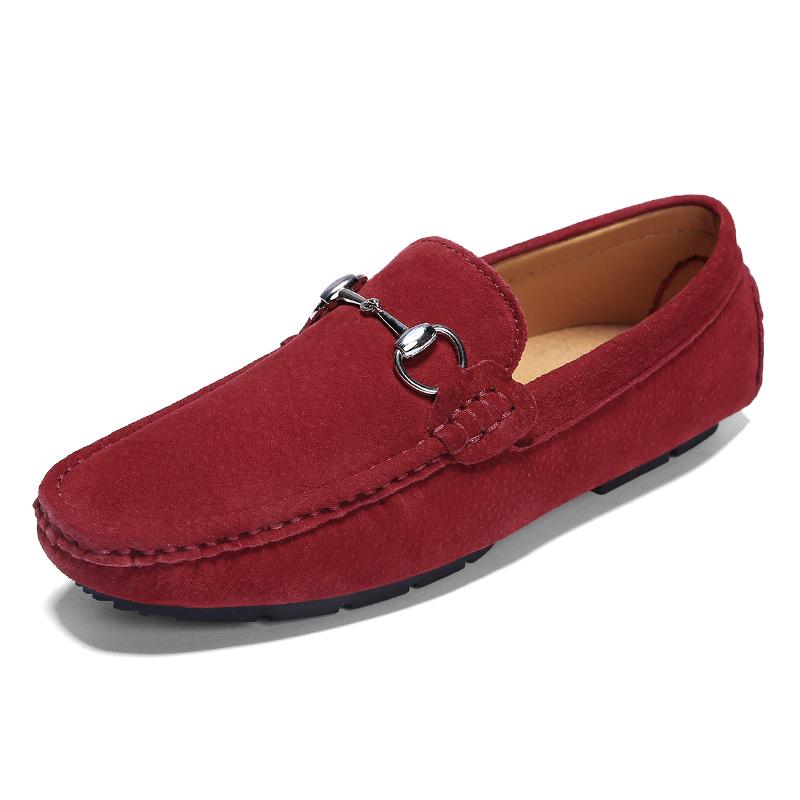 38-47 Big Size Men Shoes Casual Leather Suede Shoes Mens Loafers Fashion Slip On Footwear Male Flats Driving Shoe Soft Moccasins