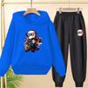 children's Hoodie Anime Demon Slayer Suitable hooded sweatshirt outerwear pants set autumn clothing for