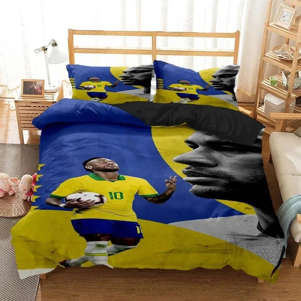 3D Printed Football Bedding Set N-Neymar Duvet Cover Pillowcase Adult boy Single Queen King Size Bedding Set Luxury Gift