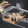 Pet Reptile Transparent Feeder Anti-Escape Food Bowl Worm Live Container Mini Reptile Pet Bowls With Suction Cups Pet Supplies