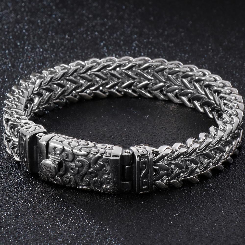 Steampunk Skull Bracelet for Men In Stainless Steel Handles Halloween Rockers Hand Jewellery Accessories Man