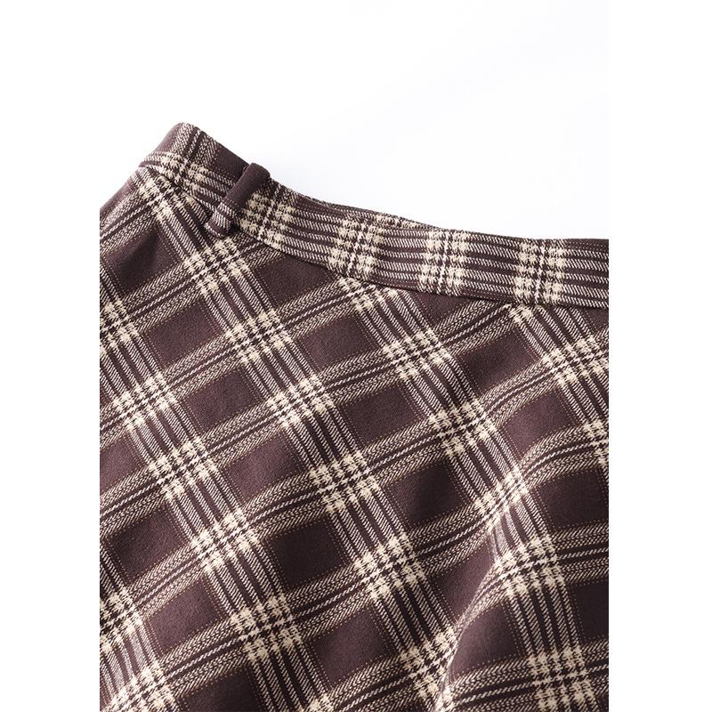 Woolen Plaid A-Line Skirt: Autumn/Winter 2025 High-Waist, Slimming, Hip-Covering Mid-Length for Women