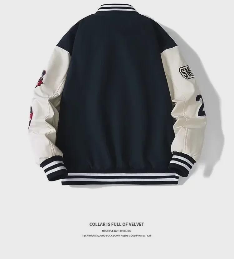 American Retro Embroidered Baseball Jacket for Men & Couples - Spring/Autumn Collection