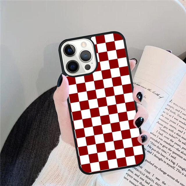 Checkerboard Checked Checke Soft Phone Case Cover For iPhone 17 Air 15 16 Pro Max 14 13 12 11 Pro Max Plus