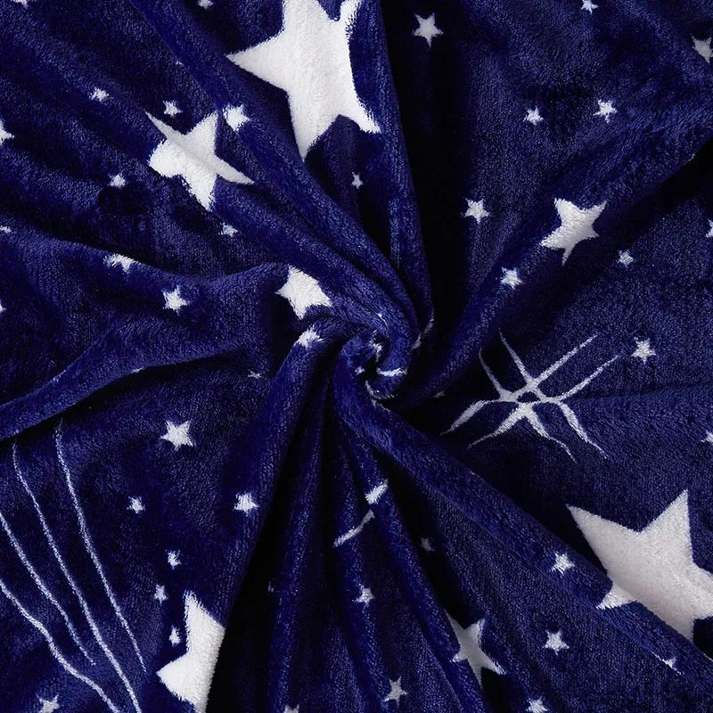 Stars Starry Sky Blanket Bedspread Warm Soft Flannel Print Throw Blankets Suitable for Sofa/Bed/Car Portable Blanket All Season
