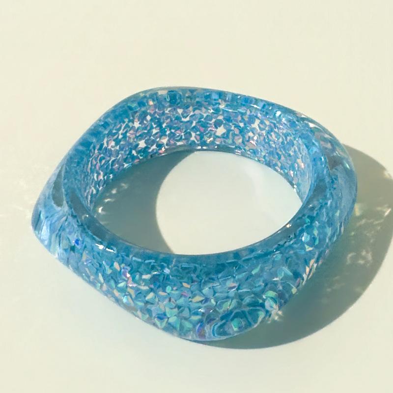 Accessories, exaggerated round resin glitter bracelets, transparent bracelets wholesale