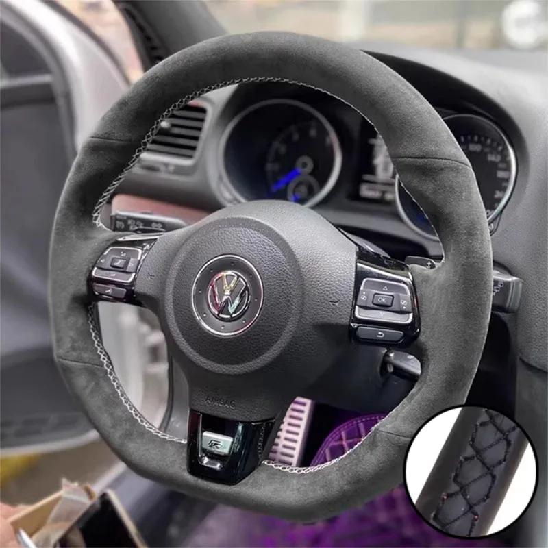 DIY Auto Lenkradbezug Wildleder Für Volkswagen Golf 6 GTI MK6 VW Polo GTI Scirocco R Passat CC R-Line 2010 Auto Zubehör
