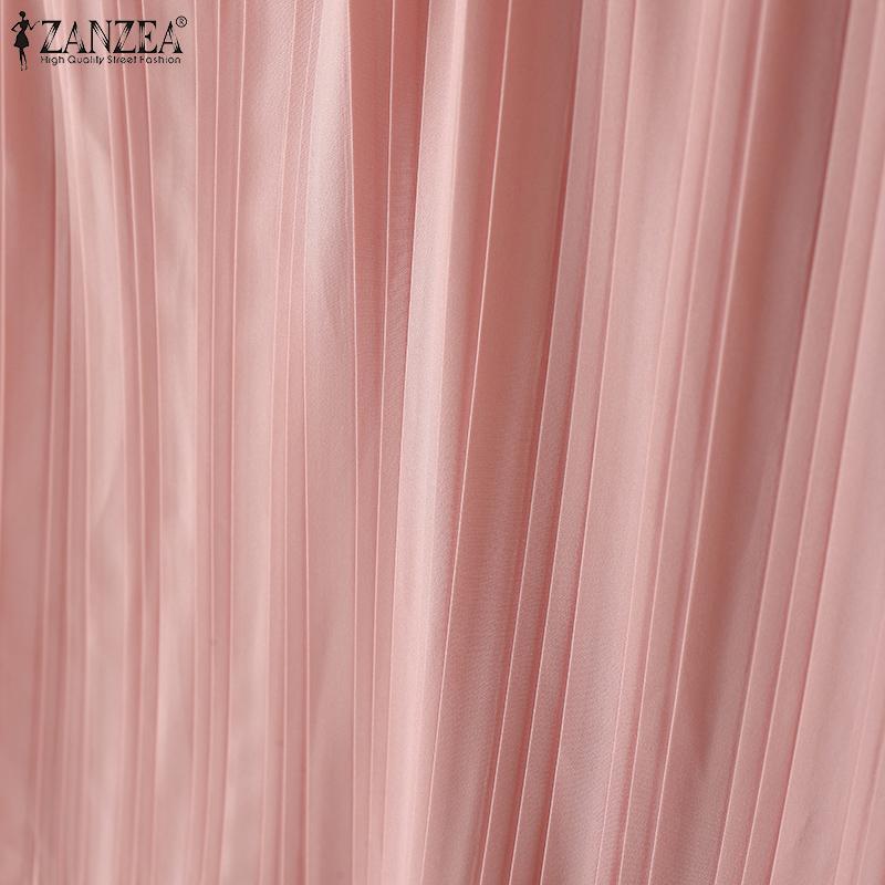 ZANZEA Women Casual Round Neck Solid Color Loose Sleeveless Blouse