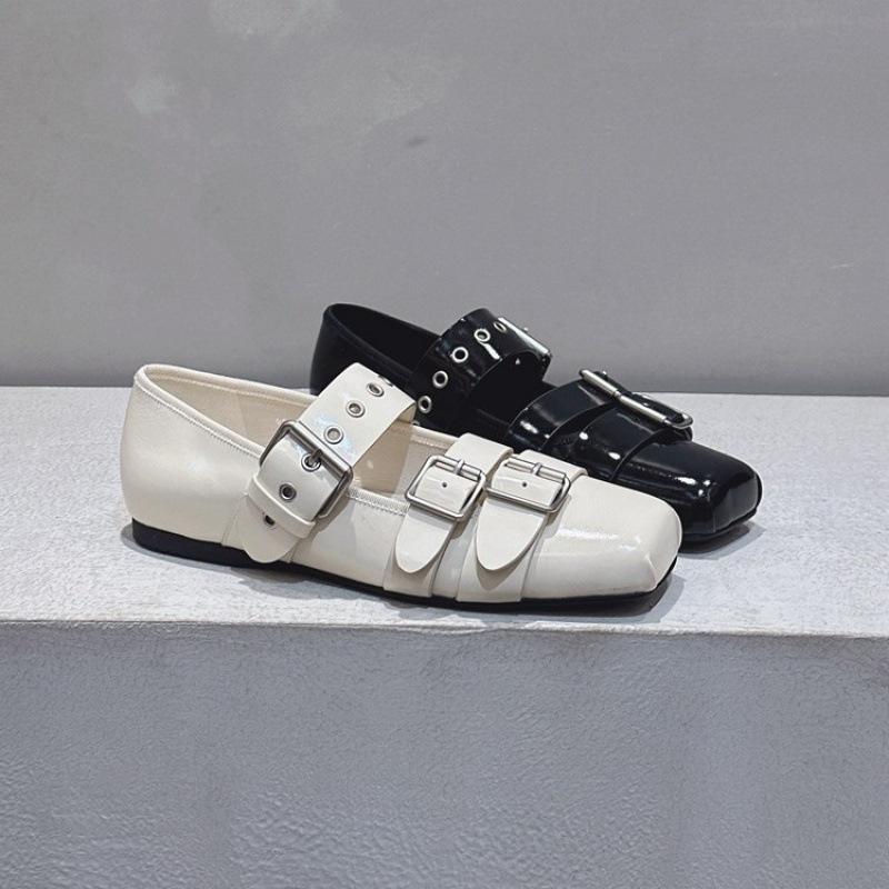 

Spring and Autumn New Flat and Comfortable Mary Jane Ballet Shoes Women s Trend Fashion Versatile Belt Buckle Single Shoes 35 абрикосовий