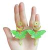 Gothic Bohemia Gold Color Stainless Steel Sun Crescent Moon Green Insect Moth Dangle Earrings for Women Jewelry Accessories Gift