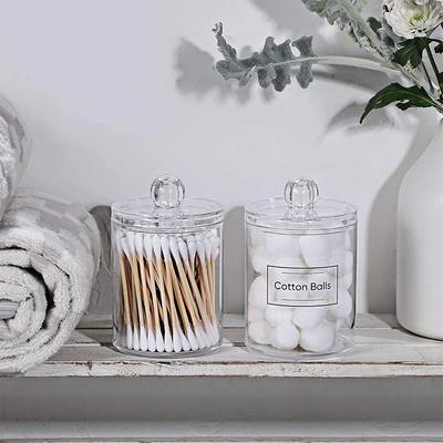 Acryl-Make-up-Organizer, Wattestäbchen, Qtip-Behälter, Kosmetik-Schmuck, Wattepad-Aufbewahrungsbox für die Badezimmer-Organisation