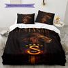 Galatasaray S Pattern Bedding,Quilt Set Quilt Cover Pillowcase Home Birthday Gift (1 * Duvet Cover + 2 * Pillowcase, Without Core)