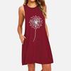 Women's Casual Sleeveless Print A-Line Dress with Pockets Summer Loose Fit Tank Dress for Beach, Party, or Daily Wear