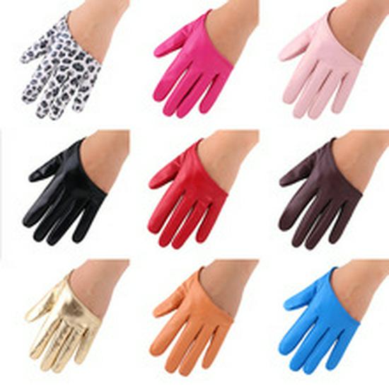 New Women's Bow Rivet Half-Finger Performance Gloves for Nightclub Dance Stage