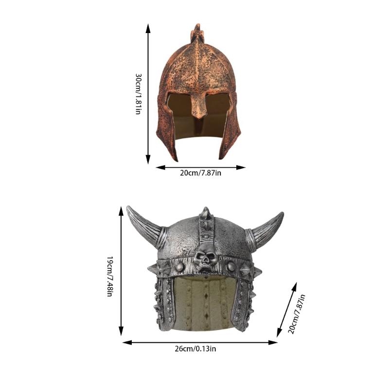 Horned Hat Roman Battle Costume Accessory Soft Latex Ancient Fighter Helmet For Role Playing And Cosplay