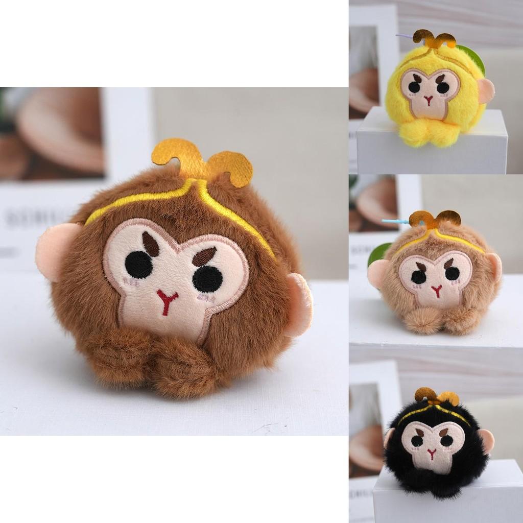 Charming Monkey Plush Toy Sun Wukong Keychain Adorable Decor Soft Pp Cotton Material