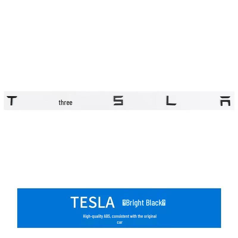 Tesla Model 3 SY X Kofferraum Kunststoff Logo Aufkleber - TESLA Englischer Buchstabe Auto Aufkleber