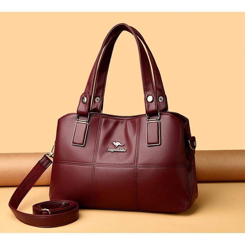 Soft Leather Splicing Large-capacity Handbag Women's Shoulder Bag