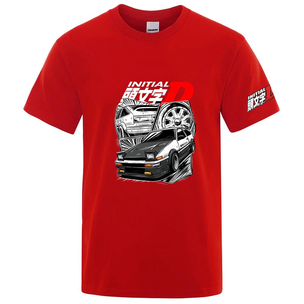 Initial D JDM Car Illustration Logo Print 2025 Hot Sale Unisexs Summer Breathable Comfortable Solid Color High Quality TShirt