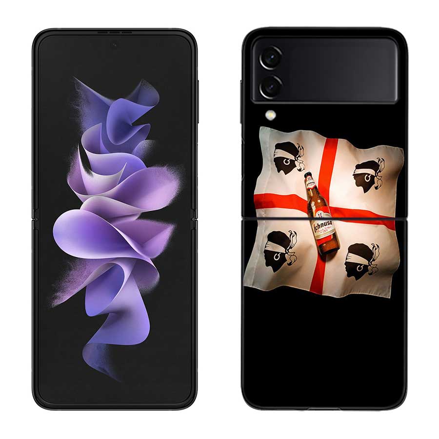 

Flag of Sardinia Case For Samsung Z Flip 6 5G Galaxy Z Flip 5 4 3 5G Black Hard Cell Phone Cover Luxury PC Shell Coque Samsung Z Flip 5 5G
