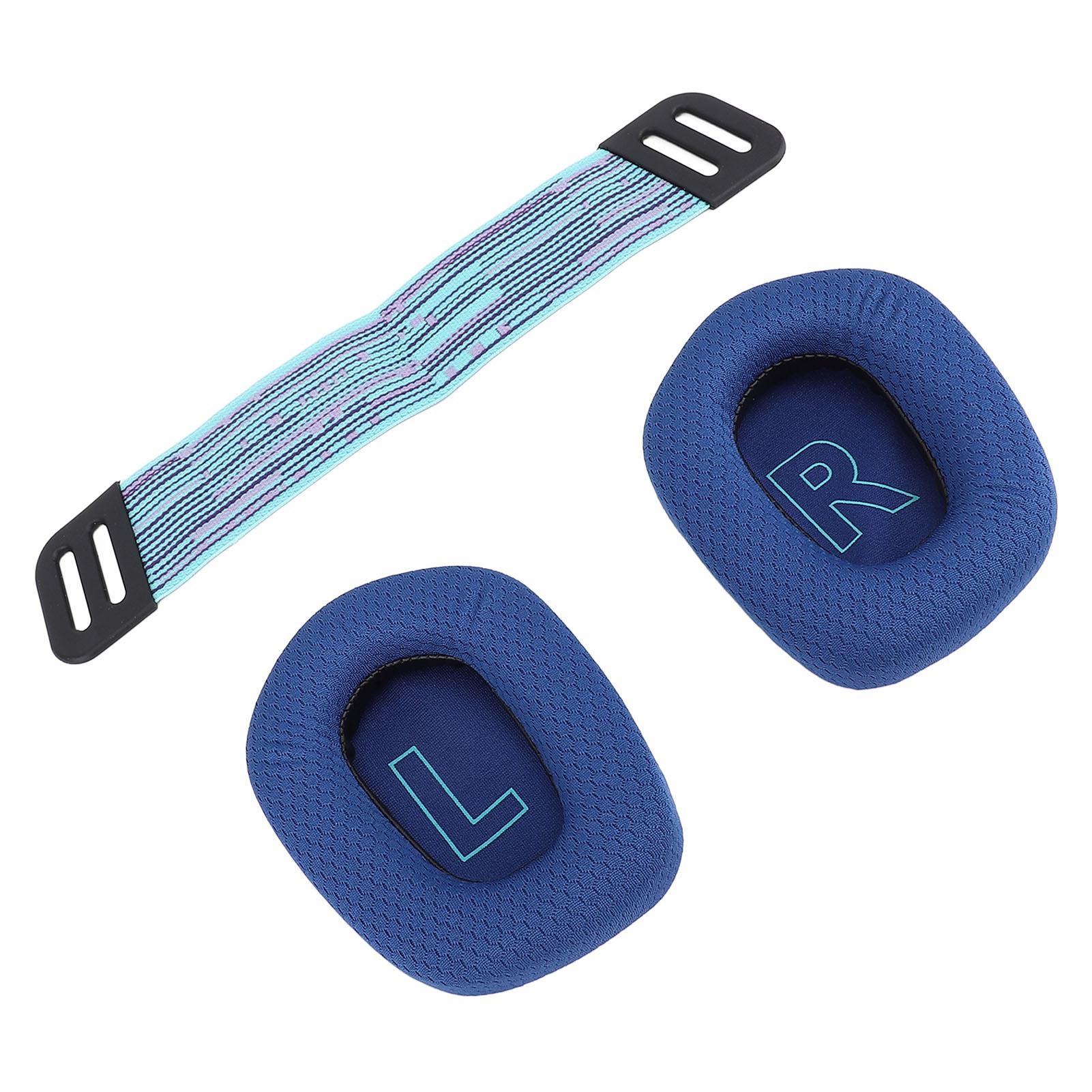 

Амбушюры для гарнитуры с дышащей сеткой и пеной высокой плотности с эффектом памяти, с ремешками на оголовье для синий