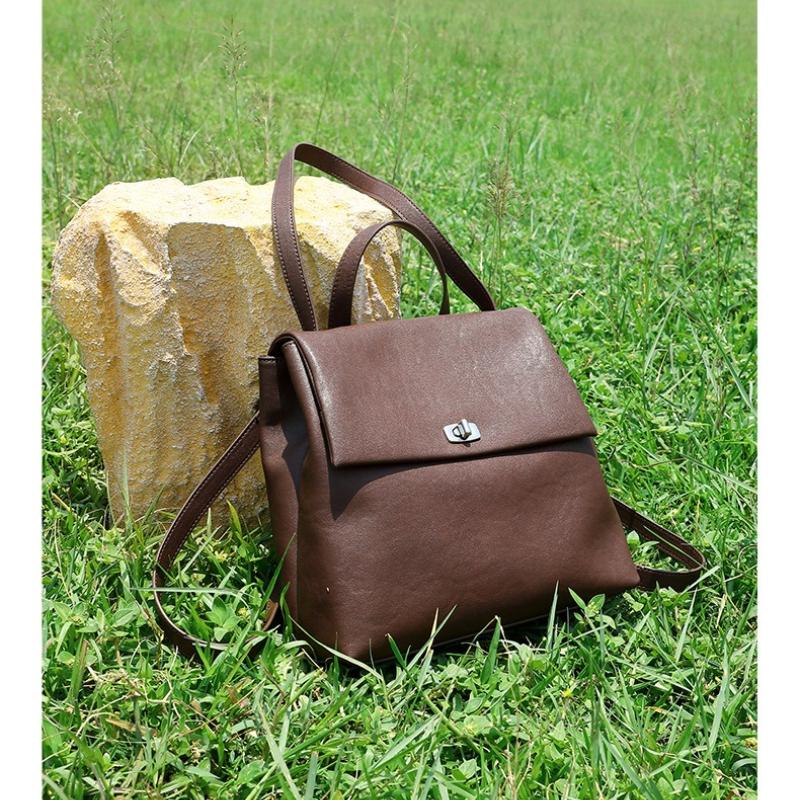 

Cow Genuine Leather Backpack for Women Luxury Designer College Girls School Bags Shoulder Travel Ladies Handbags 36*18*35 кавовий