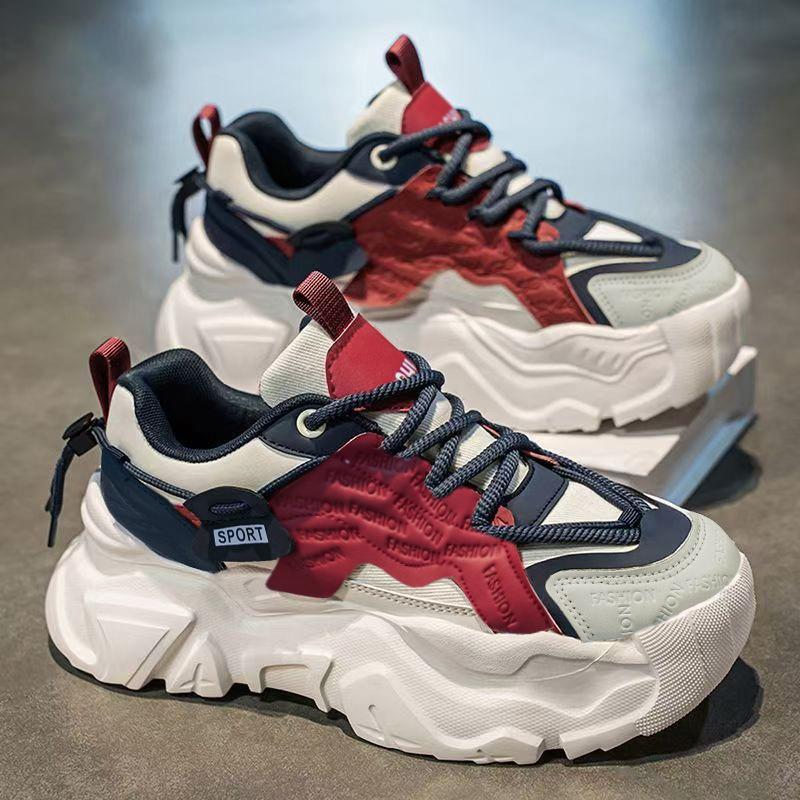 Men S Breathable Thick Sole Dad Sneakers Casual Sports Height Increasing
