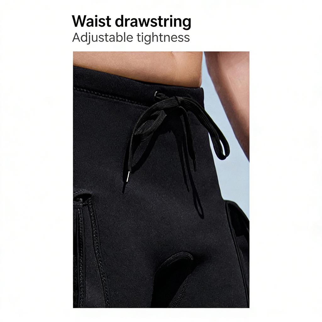 3MM Neoprene Dive Shorts for Men with Pockets Fast Release Buckle Adjustable Waistband Hybrid Utility Shorts Scuba