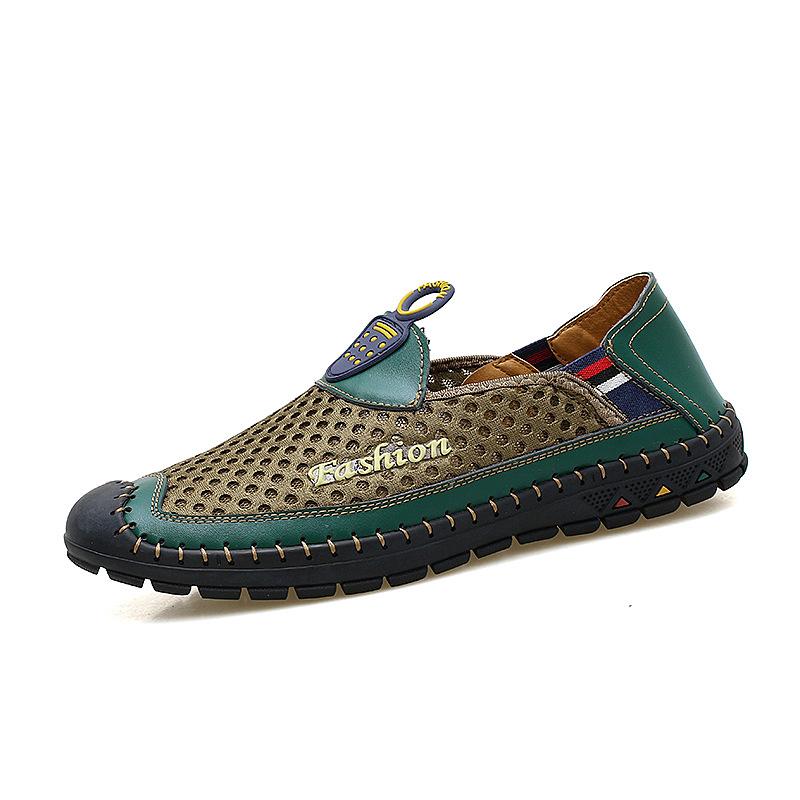 Soft-soled Non-slip Outdoor Men's Shoes Breathable Mesh Handmade Casual Shoes