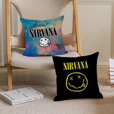 N-Nirvana Logo Kissenbezug Auto Dekokissenbezug für Sofa Auto Weihnachtsgeschenk 40x40cm 45x45cm