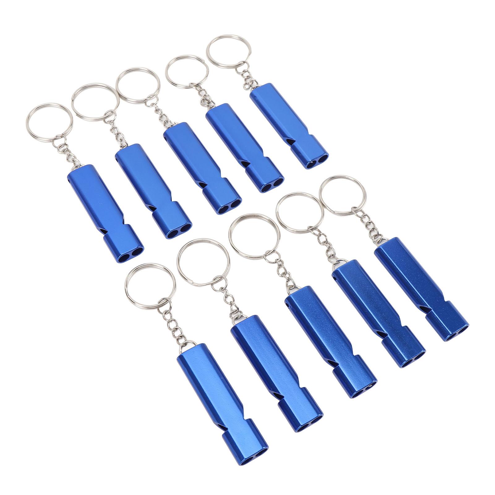 

10шт аварийный свисток для выживания из алюминиевого сплава с высоким децибелом, двойные трубки, громкий свисток