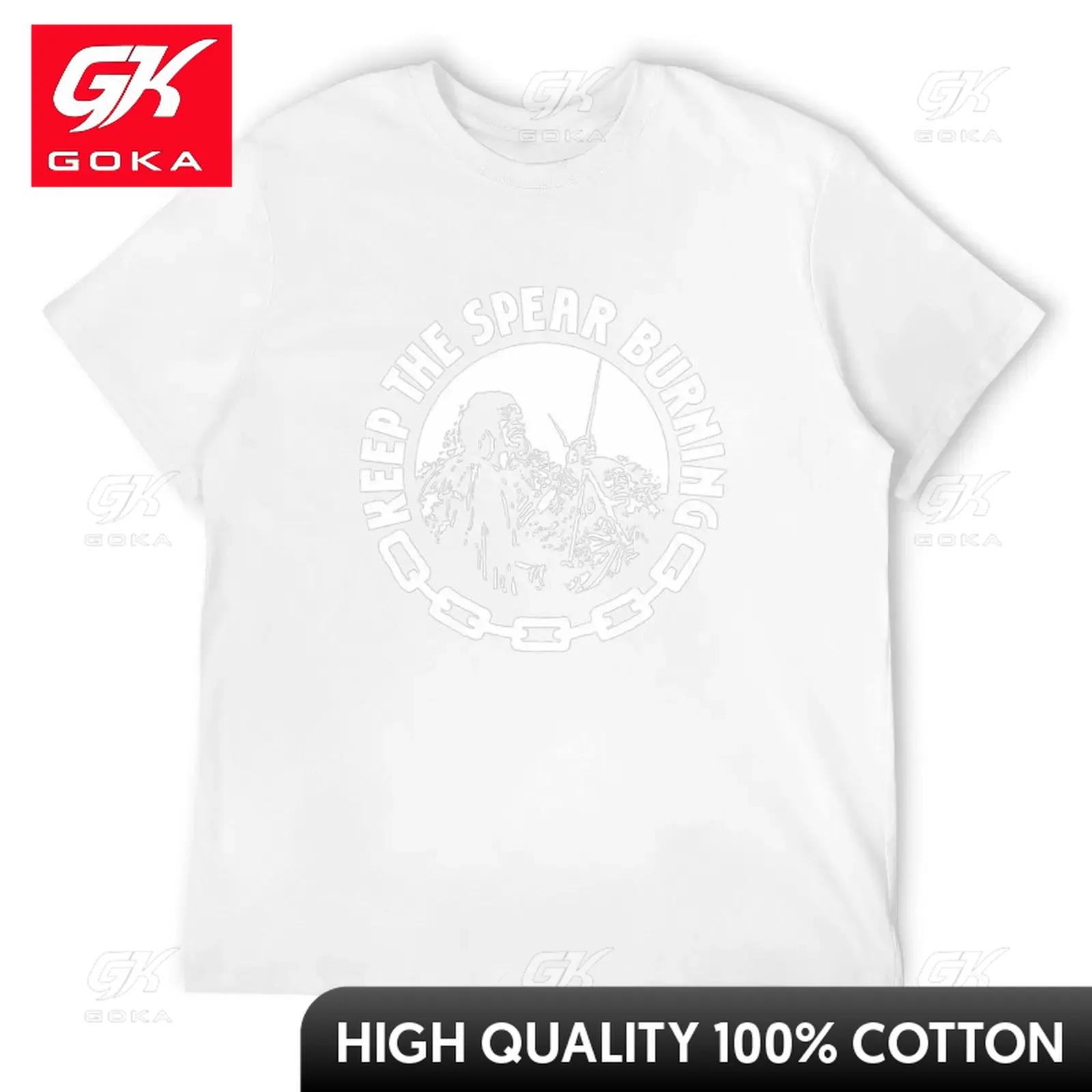 Burning Spear TShirt Summer Top Hippie Clothes Man T Shirt Street Wear Slim Fit T Shirts for Unisex Funny Vintage Graphic T Shirts L