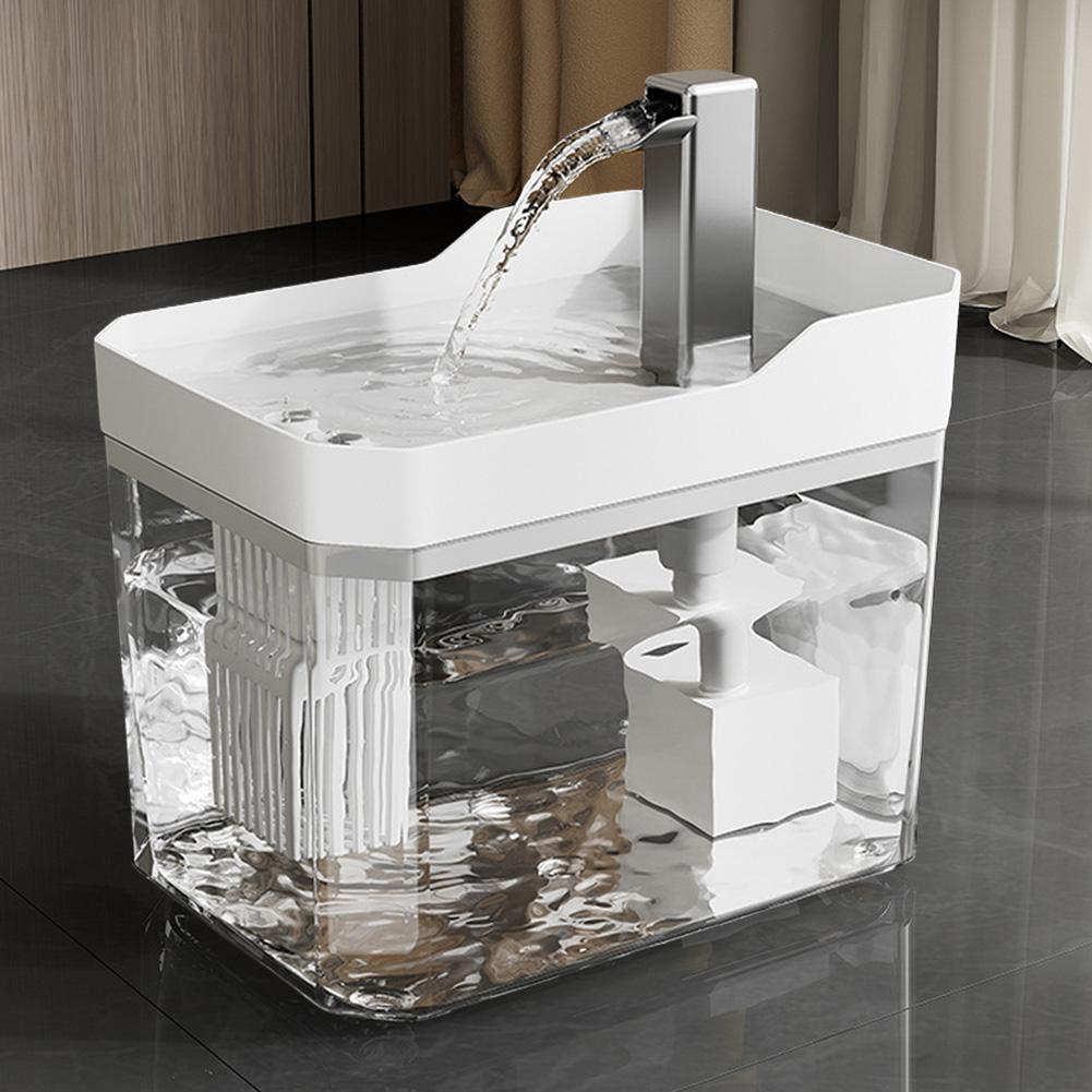 Katzentrinkbrunnen, automatischer Filter, transparenter Katzentrinker, elektrischer USB-Stummschaltungs-Umwälzfiltertrinker für Katzen, Wasserspender