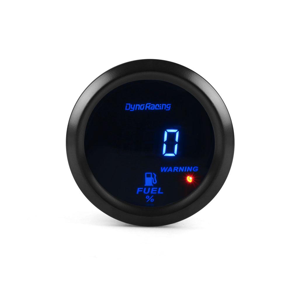 Dynoracing 2" 52mm Universal Fuel Level Gauge Digital Percent Display Car 0-100% Fuel Gauge Meter 8-18V