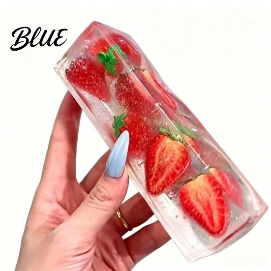 Stress Relief Clear Stick Toy Shapeable Fruit Bar Squeeze Toy No Rebound Soft Stretchy Fidget Strip for Relaxation
