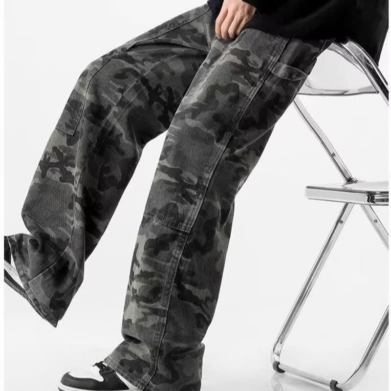 Amerikanische Hip-Hop-Arbeitshosen Camouflage-Hosen Herren Frühling und Herbst Locker Gerade Arbeitshosen High Street Rowdy Gutaussehend Freizeit Hosen