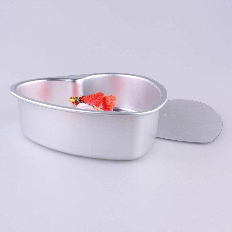 Heart Shape Cake Mold Chiffon Cake Cheese Mousse Anodized Aluminum Removable Bottom Tart Tray Mould Baking Tools