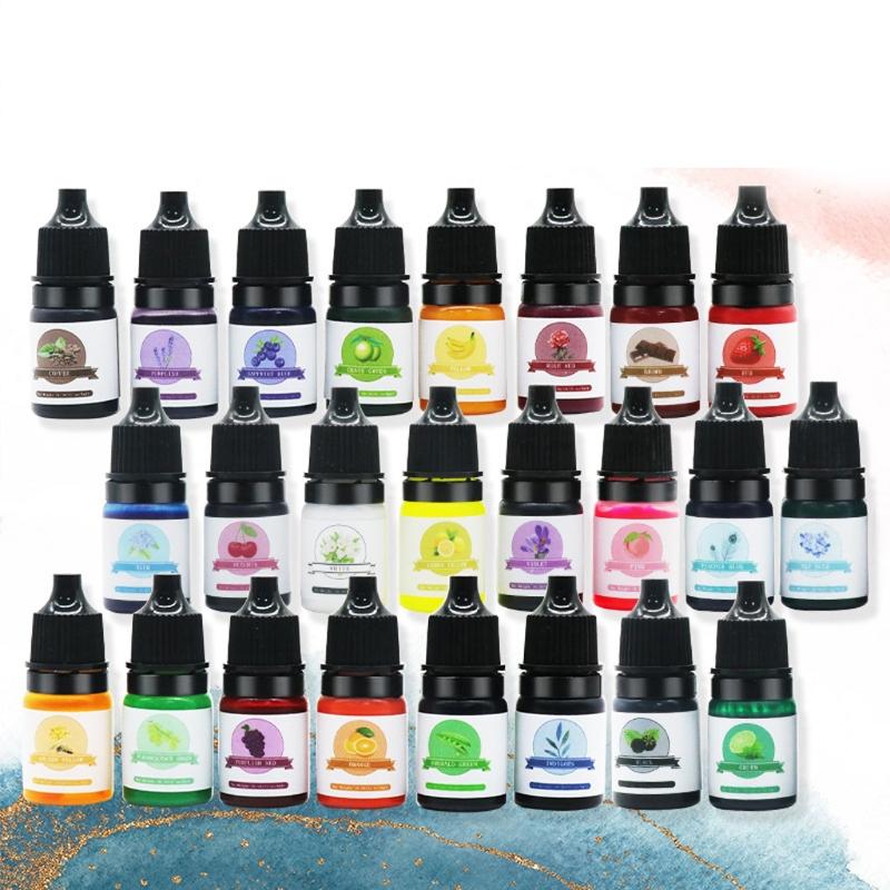 Liquid Epoxy Resin Dye Resin Jewelry Craft Projects 24 Colors Dye Colorant Set Slime Jewelry Making Skin Safe Pigments