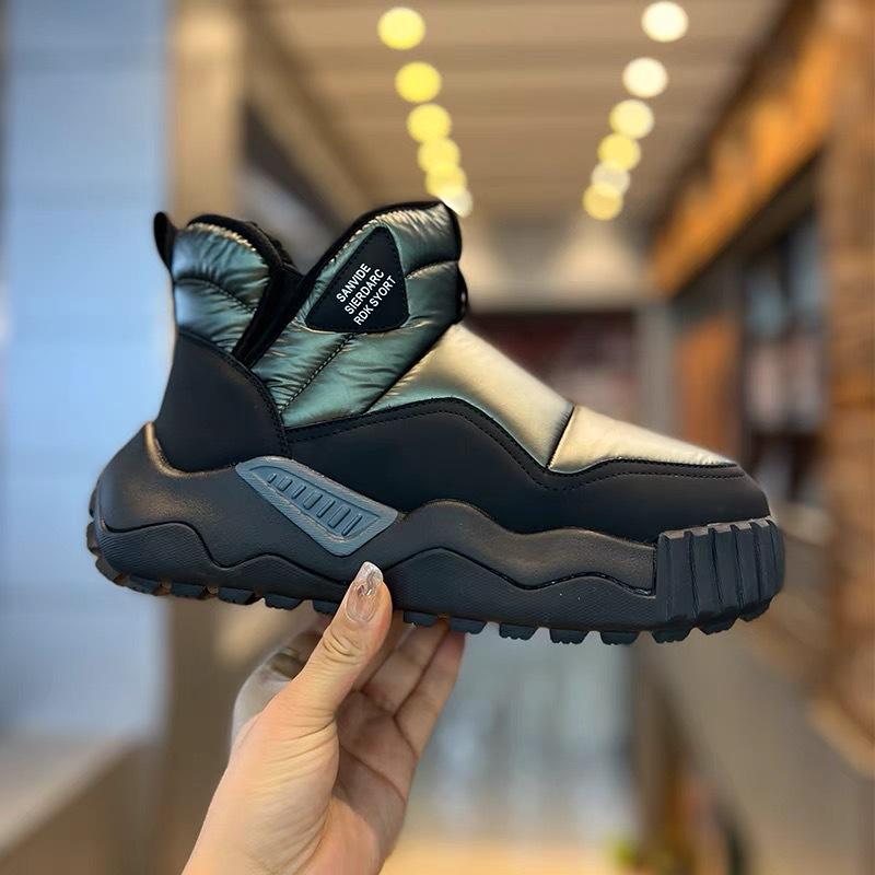 Winter velvet thickened down cloth waterproof snow boots large cotton warm cotton shoes non-slip high top