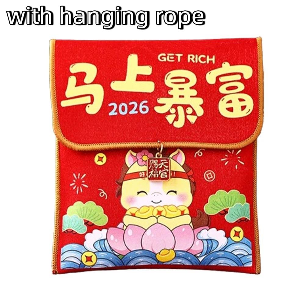 Stoff Glücksgeldbeutel 2026 Pferdejahr Rote Umschläge Geschenktüte Rote Päckchen Frühlingsfest